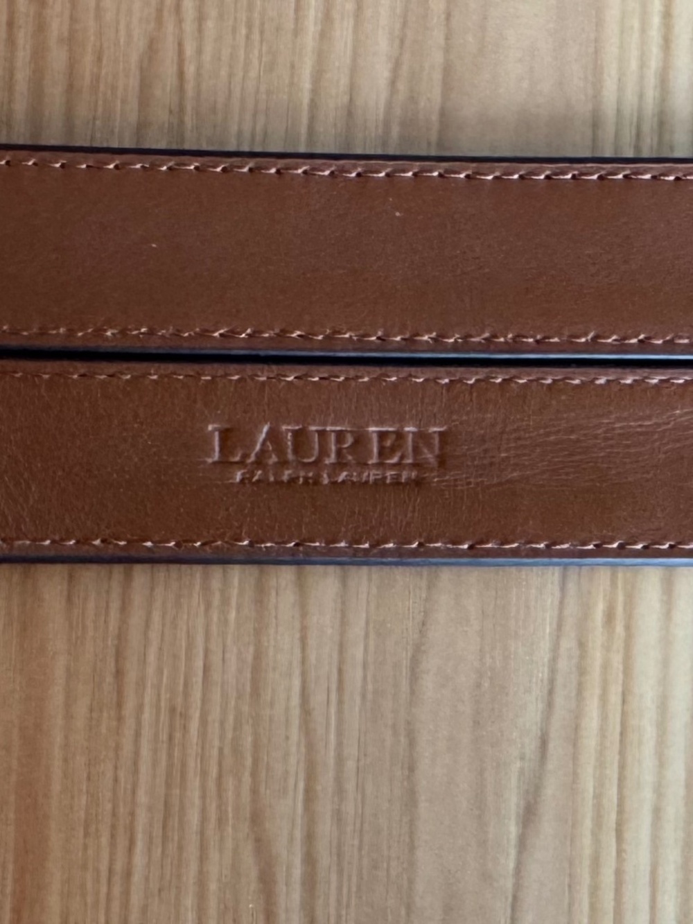 Ralph Lauren Double-Buckle Stacked Wide Leather Belt in Lauren Tan - XS - NWT - Picture 5 of 9